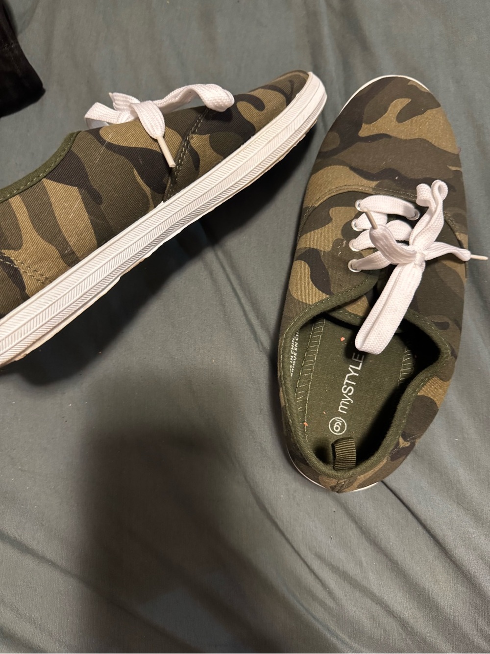 Camo Canvas Sneakers in Olive Green
